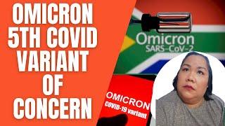 OMICRON 5TH COVID VARIANT OF CONCERN