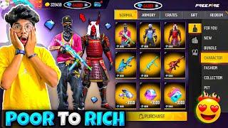 Free Fire Poor 1 Lvl To Rich 100 Lvl Spending 500000 Diamonds *NO CLICKBAIT*- Garena Free Fire