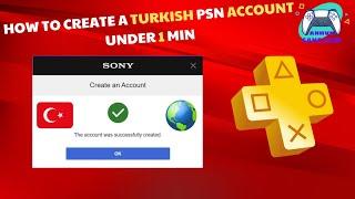 HOW TO CREATE A TURKISH PSN ACCOUNT IN 1 MIN WITHOUT VPN OR PROXY AND BUY GAMES CHEAPER  GUIDE