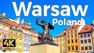 Warsaw Poland Walking Tour 4k Ultra HD 60 fps - With Captions