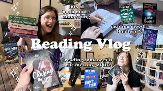 reading thrillers + romances lots of book mail annotating ️  READING VLOG