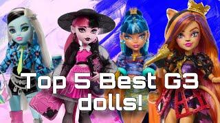 RANKING MY TOP 5 FAVORITE MONSTER HIGH G3 DOLLS as of November 2023  Tier lists with Lizzie