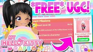 *FREE UGC* HELLO KITTY DRESS *GUIDE* in HELLO KITTY CAFE roblox Roblox * CAFE TOUR*