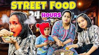 Eating Only STREET FOOD For 24 Hours Challenge 