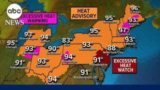 Record heat takes hold in US breaking 90 degrees in midwest and northeast