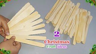 2 Easy Beautiful Craft Idea made from Popsicle stick   DIY Christmas craft idea