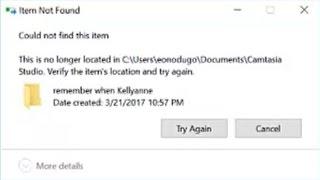 How to fix Bug Could not find this item. This is no longer located