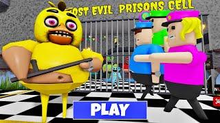 POLICE FAMILY ESCAPE VS FNAF CHICA BARRYS PRISON RUN SCARY OBBY #roblox