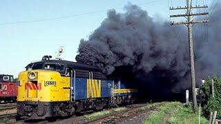 Crazy COLD STARTING UP DIESEL LOCOMOTIVE Engines and Smoke 2