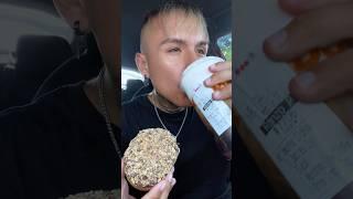 Dunkin s’mores donut and s’mores cold brew  #dunkindonuts #smores #foodshorts #asmrsounds #mukbang