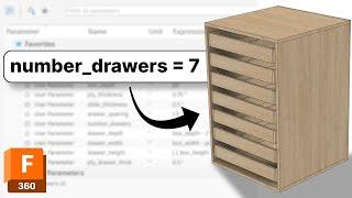 Fusion 360 Tutorial - Parametric Modeling for Cabinet Drawers  Woodworking