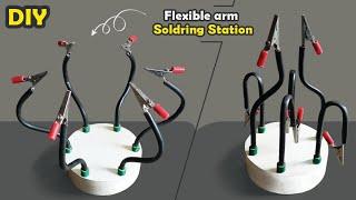 How to make 6 Flexible arms soldering station  felxible helping hands  diy soldering station