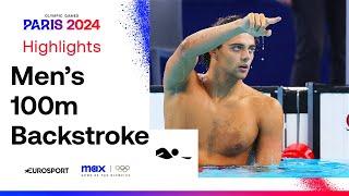 THRILLER   Mens Swimming 100m Backstroke Highlights  #Paris2024 #Olympics