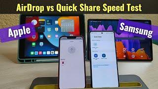 Apple AirDrop vs Samsung Quick Share File Transfer Speed Test