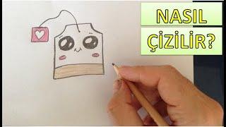 Sevimli Poşet Çay Çizimi - Çocuklar için eğitici videolar - performans ödevi - easy drawings