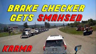 A Day in The Life of an American Truck Driver - Road Rage Brake Check Car Crash Instant Karma USA