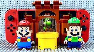 LEGO Mario enters the Nintendo Switch to save Yoshi. Luigi helps #legomario