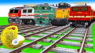 【踏切アニメ】あぶない電車 TRAIN PACMAN Vs 3 TRAIN Crossing  Fumikiri 3D Railroad Crossing Animation #12345