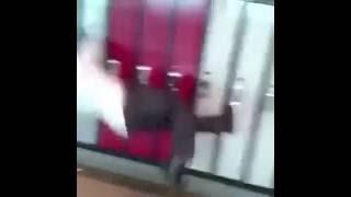 Guy throws himself into locker