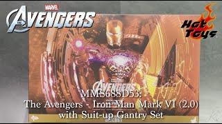 Hot Toys MMS688D53 Iron Man Mark VI 2.0 with Suit-up Gantry Set Unboxing Quick Look Review