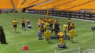 T.J. Watt Alex Highsmith and the Steelers defensive-front guys slam into the sleds at minicamp