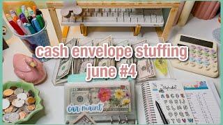 cash envelope stuffing  june week 4  $100 low income budget  savings challenges & sinking funds