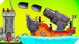 50 ДНЕЙ БИТВЫ С ПИРАТАМИ The Catapult Castle Clash with Stickman Pirates Новые игры