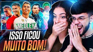 REACT em CASAL  SUPER-MEDLEY DO CRISTIANO RONALDO  FutParódias - Especial de 10 Milhões