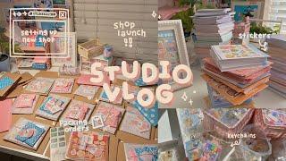 launching my new online shop & packing orders  studio vlog 007