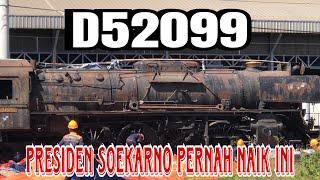 PENAMPAKAN LOKOMOTIF UAP D52099 LANGKA DI STASIUN PURWOSARI  PERNAH DIGUNAKAN IR SOEKARNO