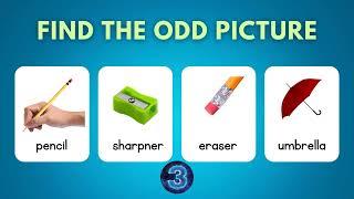 Odd one out for kids  Find the different pictures  Kids IQ test