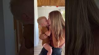 His first kiss  #luxluyendyk #laurenandarie #shorts #firstkiss #twins #family