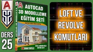 25 Loft ve Revolve Özelliği  Vazo-Tabak Gibi Basit 3d Modeller Çizmek Autocad 3D Dersleri