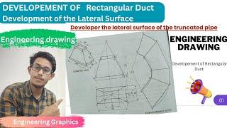 DEVELOPEMENT OF Rectangular Duct  Development of the lateral surface  Engineering drawing WBSCTVE