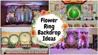 Flower ring backdrop ideasfloral ring stage decorationflower ring decoration ideas for wedding