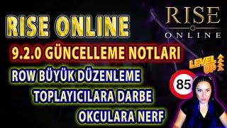 Rise Online  9.2.0 Güncelleme Notları 19.04.2024  Büyük Güncelleme 85 Level CAP