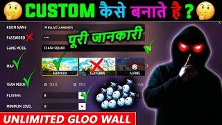 How to create CUSTOM ROOM in free fire UNLIMITED Gloo Wall  Harsh78