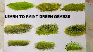 How to Paint Green Grass  How to Paint Grass  Learn To Paint With Yash
