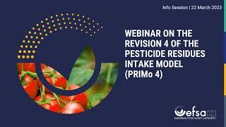 Webinar on revision 4 of the Pesticide Residues Intake Model PRIMo 4