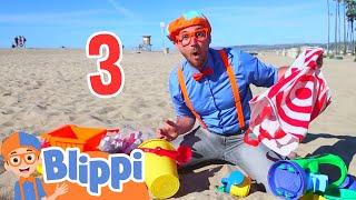 Blippi Visits The Beach and Learns Numbers  Educational Videos For Kids