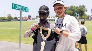 High School Valedictorian Elijah Hogan visits Saints Minicamp  New Orleans Saints