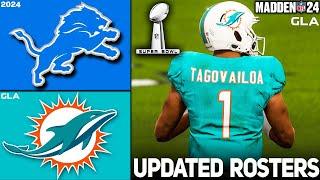 Dolphins vs. Lions  Superbowl  2024 - 2025 Updated Rosters  Madden 24 PS5 Simulation