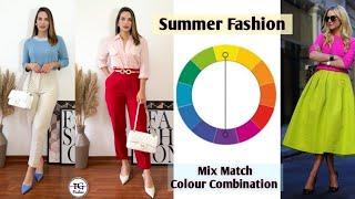 Summer Colour Combinations  Summer Mix Match Dress Combination #fashion #style