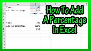 How To Add A Percentage Percent To A Number In Excel Spreadsheet Explained