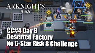 Arknights CC#4 Day 8 Deserted Factory No 6-Star Risk 8 Challenge