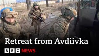 Ukraine frontline fighting  Retreat from Avdiivka  BBC News