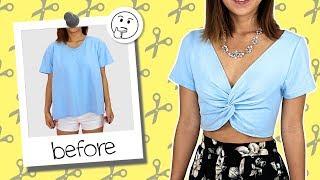 DIY T-Shirt Transformed into Twisted Crop Top  Coolirpa