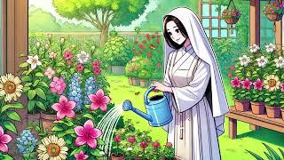 Lofi Garden Retreat - Featuring Lofi Music Chants and the Serene Asian Nun in a White Robe