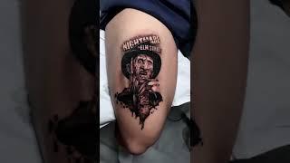 Tattoo Freddy Krueger  Tatuagem Preto e Cinza  Realismo  Compartilhe com seus amigos