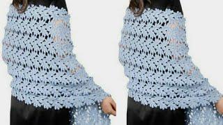 كروشيه شال سهل وسريع للمبتدئينcrochet shawl